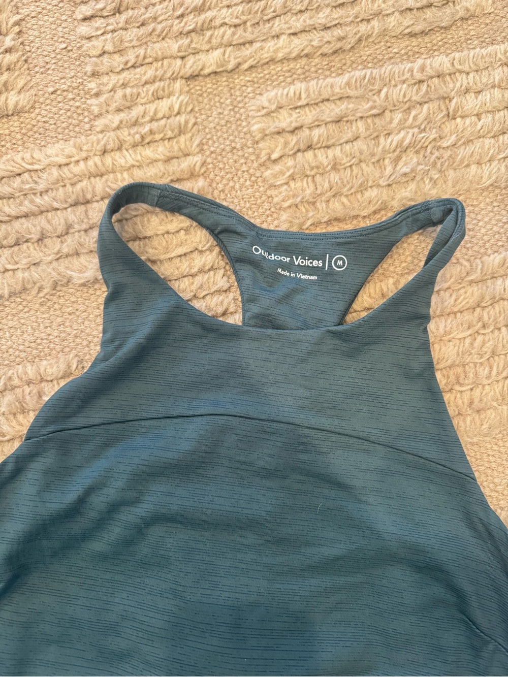 BUNDLE: 2 Outdoor Voices Racerback Crop Tank Sports Bras - Blue and Dark Green - Picture 3 of 4
